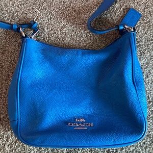 Blue crossbody coach purse